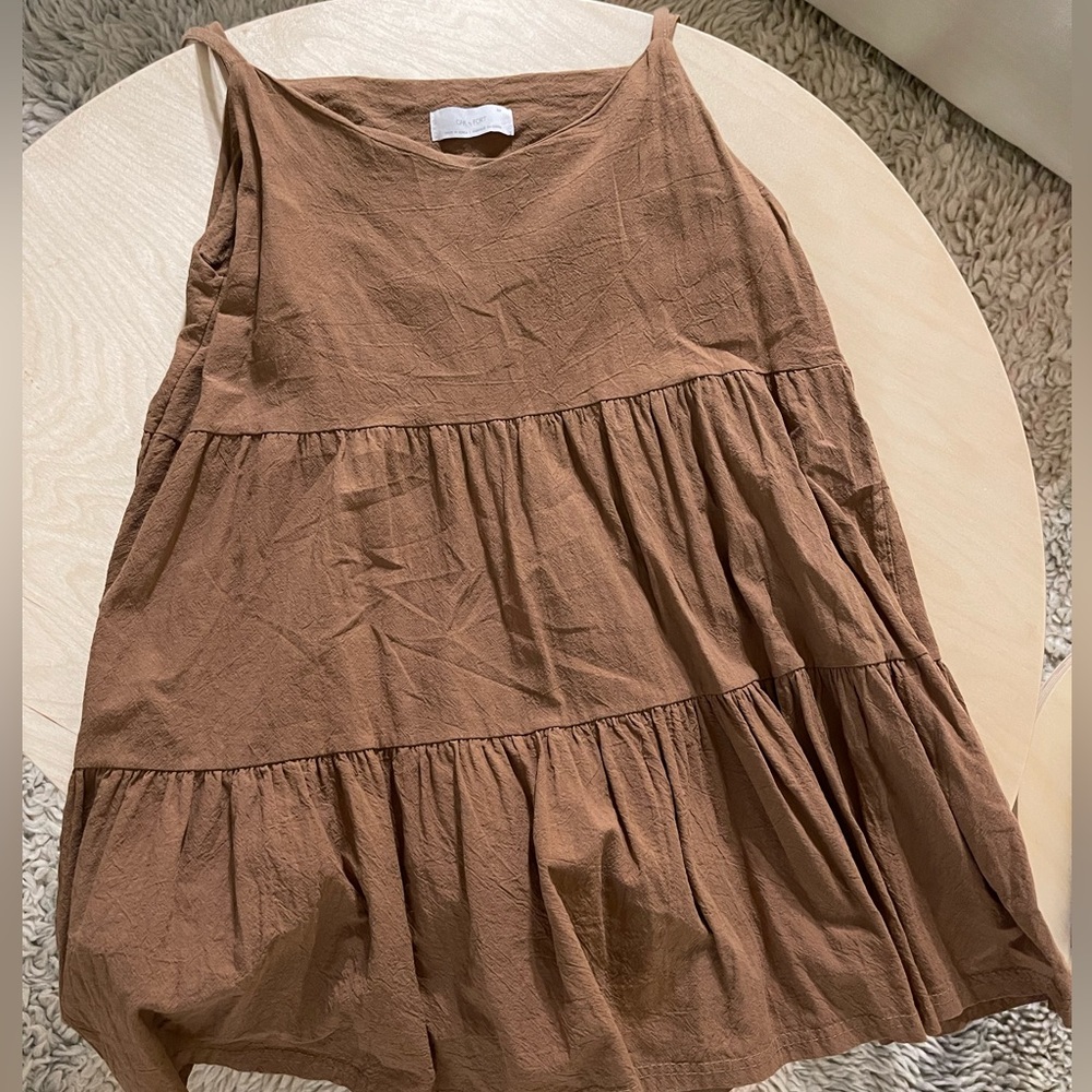 Oak and Fort brown babydoll dress